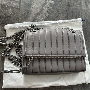Rebecca Minkoff gray bag with silver hardware